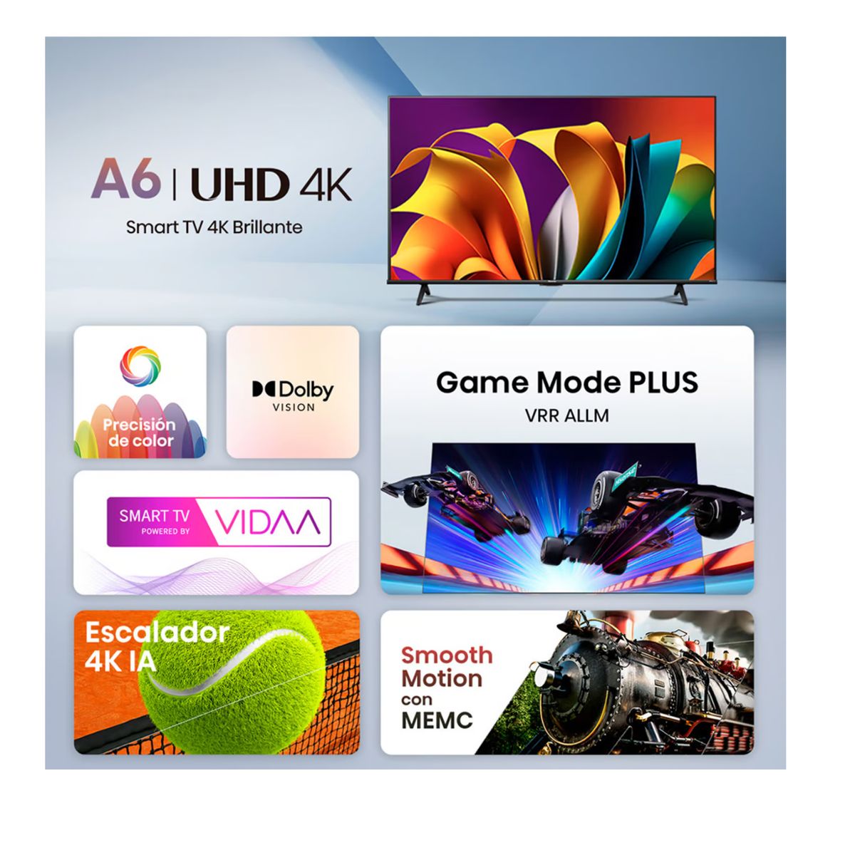 HISENSE - Televisor Hisense 58 Pulg. LED Smart VIDAA Tv UHD 4K 58A6N (2024)