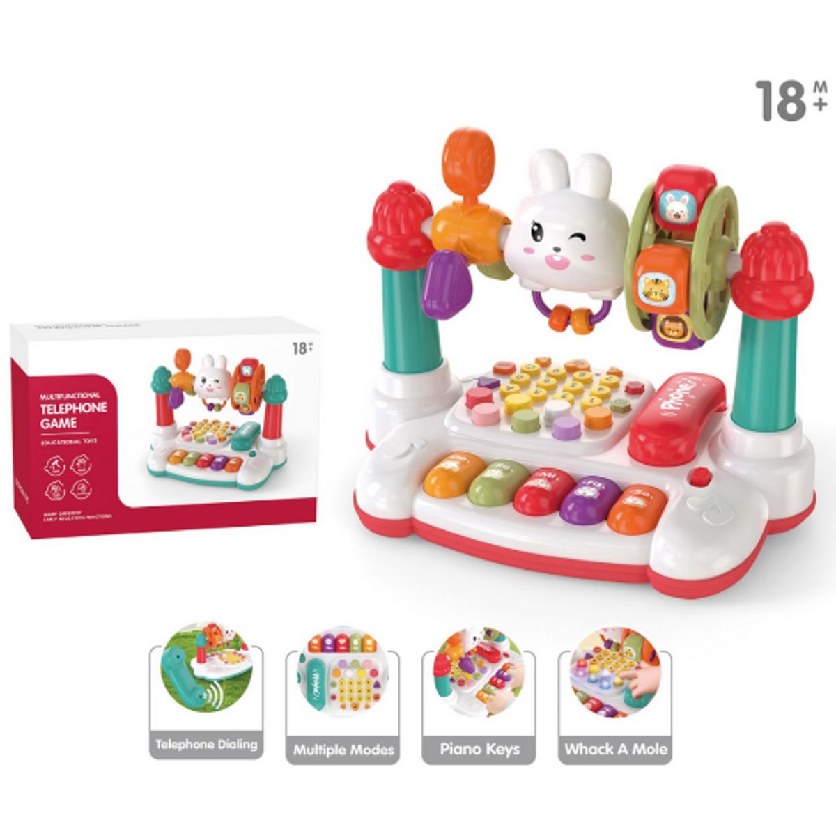 GENERICO - Juguete Didactico Estacion de Telefono Rosa