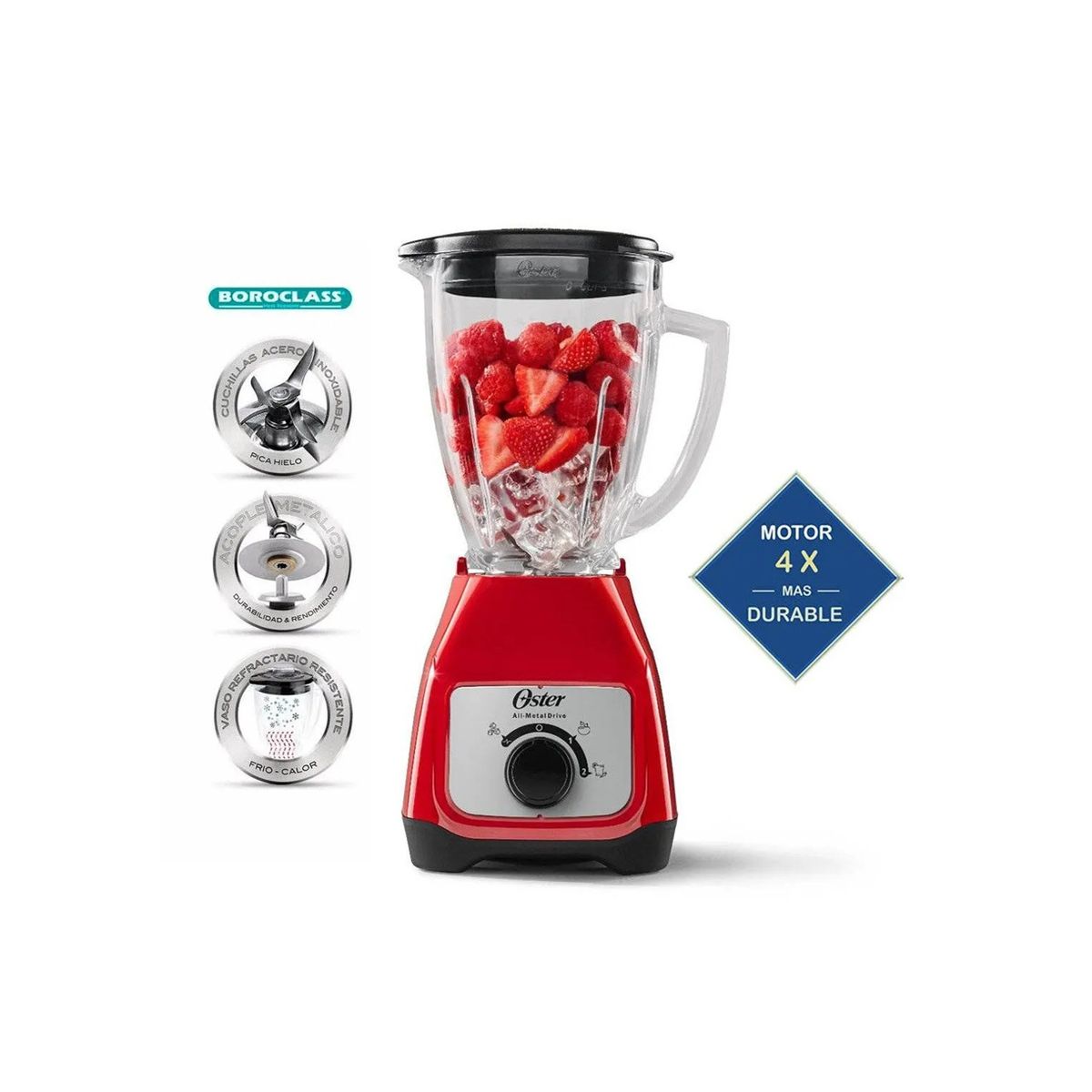OSTER - COMBO LICUADORA BLSTKAG-RPB + OLLA ROJO CKSTRC1700R