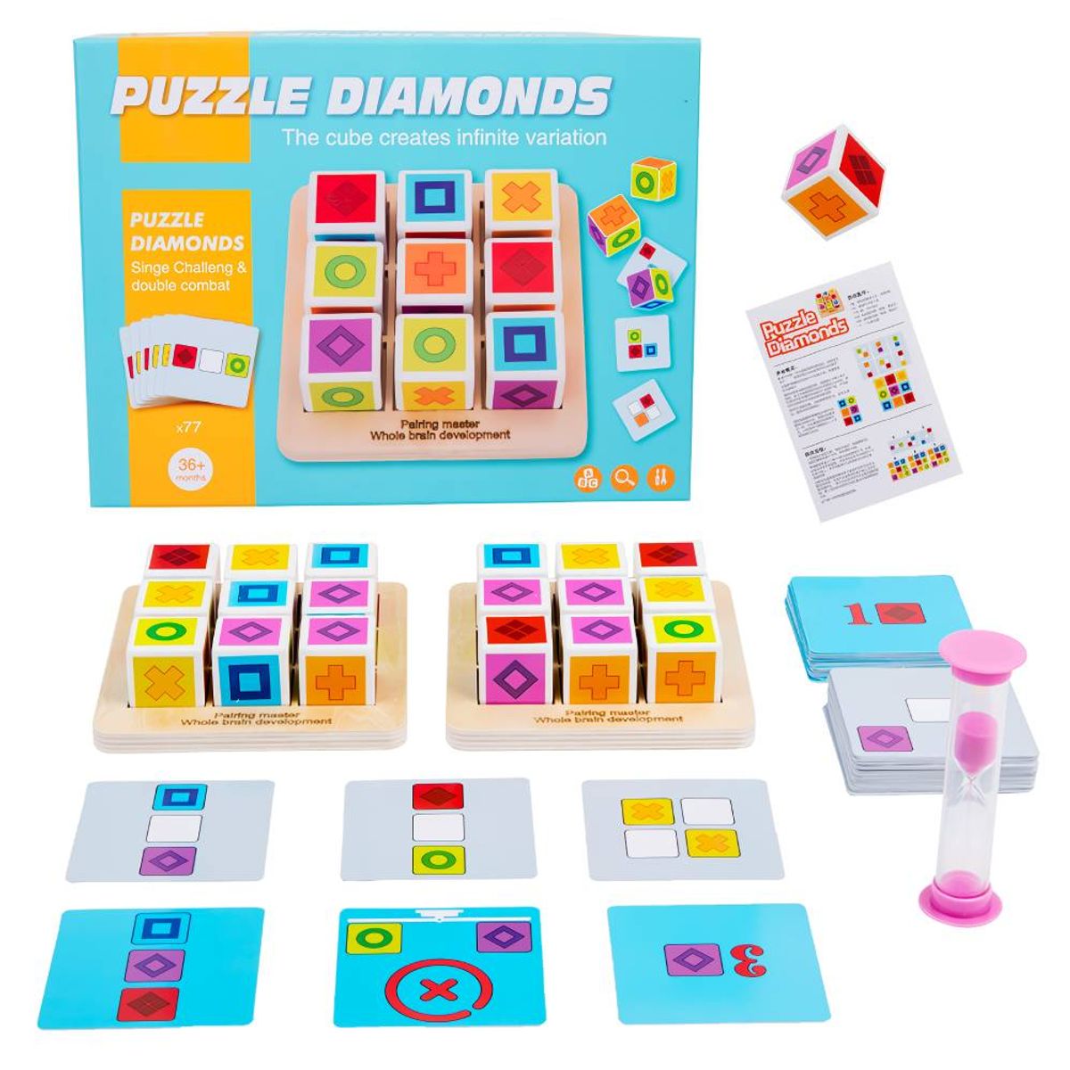 GENERICO - Juego de Mesa Puzzle Diamonds Rompecabeza de Estrategia y Velocidad