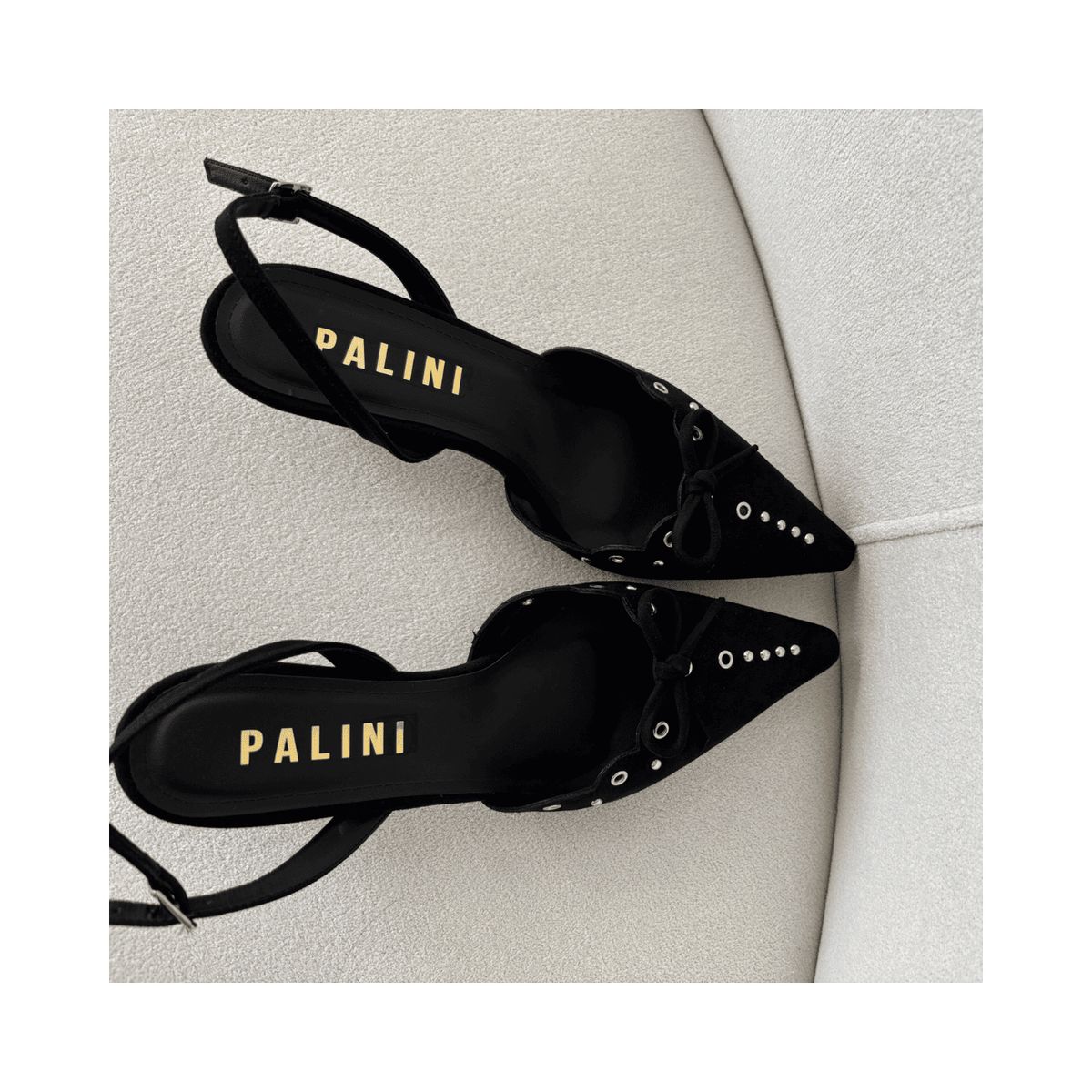 PALINI SHOES - taco 5 de vestir en punta color negro