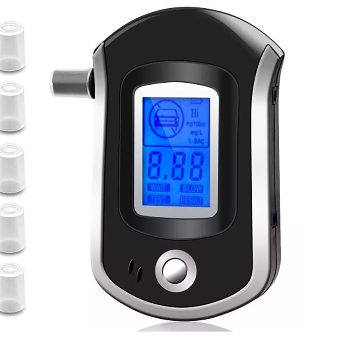 GENERICO - Alcoholímetro Digital Medidor De Alcohol Mas 5 Boquillas