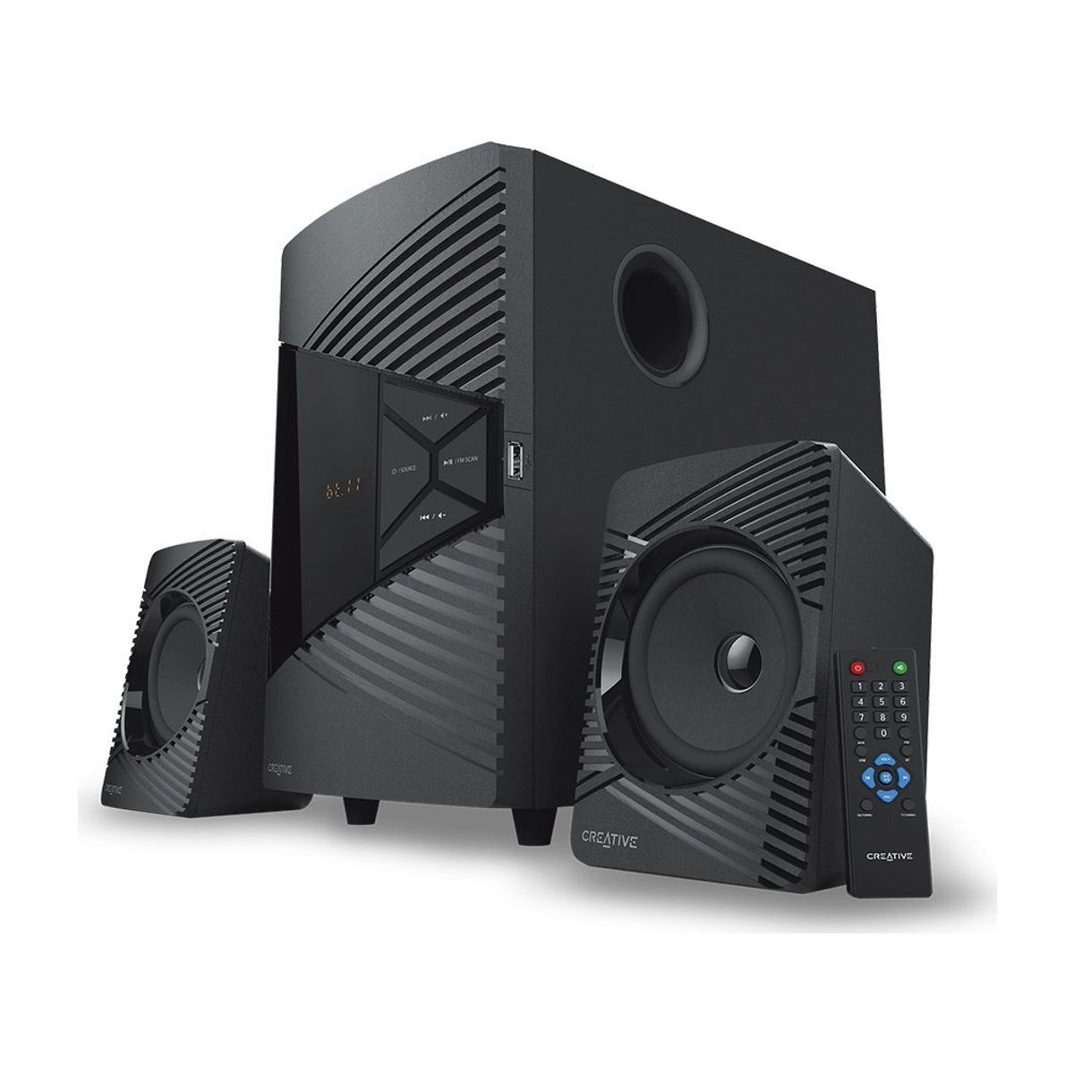 CREATIVE - Parlante 2.1 Creative Sbs E2500 Con Bluetooth Y Radio Fm - Conexión Usb, Sonido Potente Y