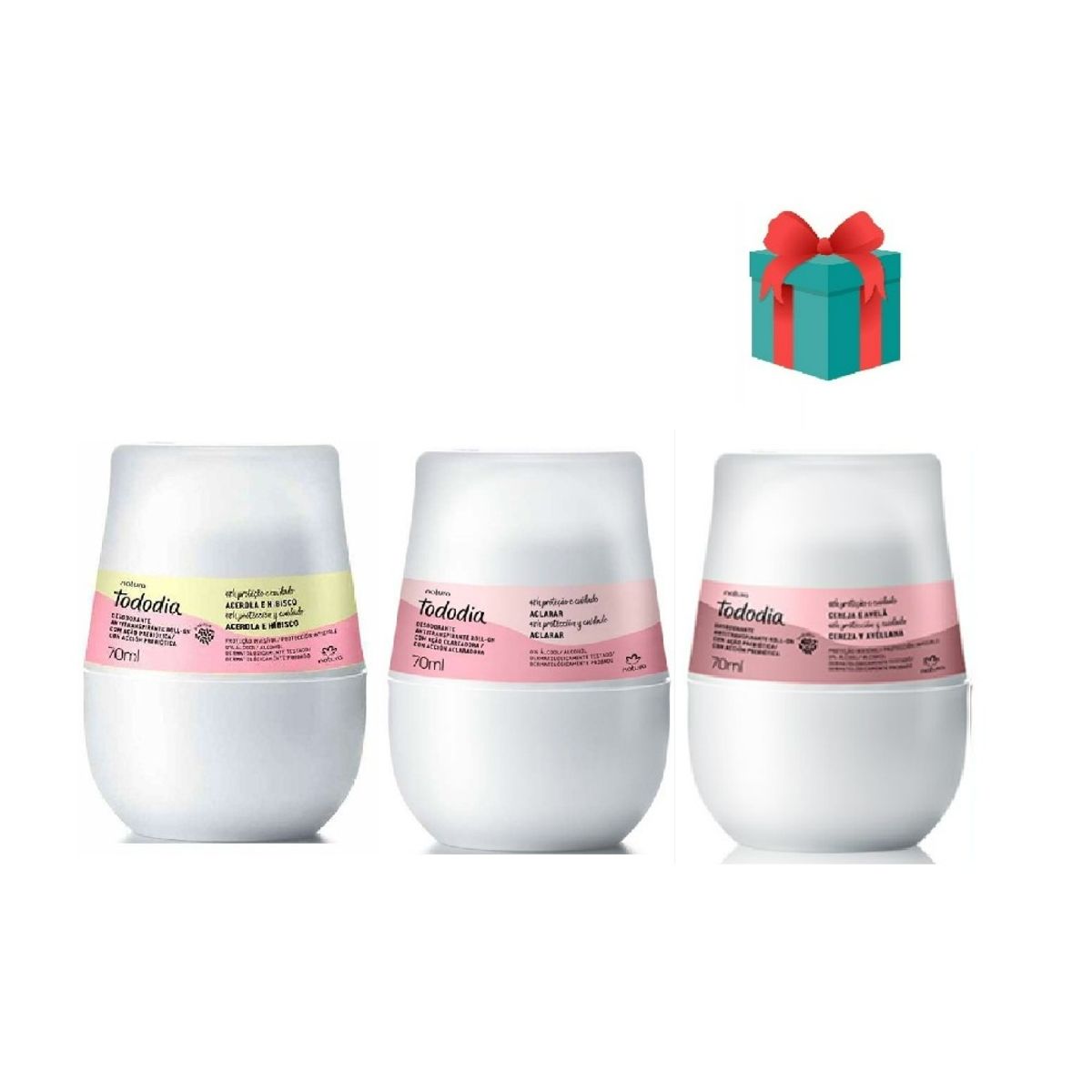 NATURA - 3 Desodorante roll on Natura + regalo