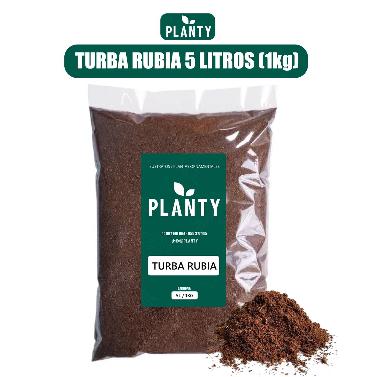 GENERICO - Sustrato Premium - Turba Rubia 5 Litros 1kg