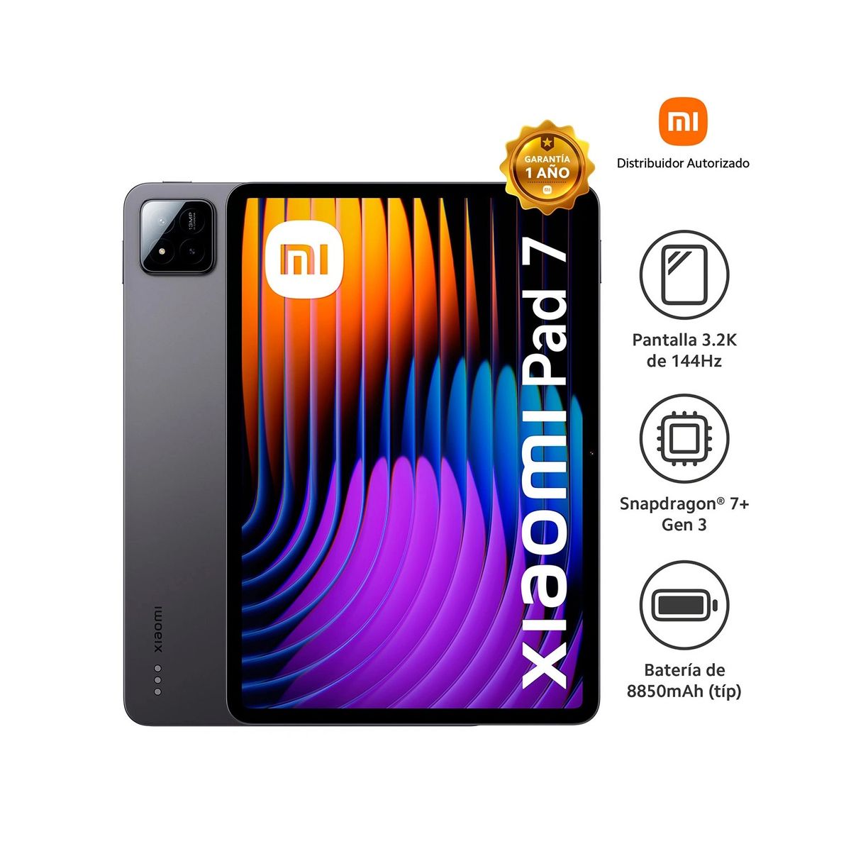 XIAOMI - Tablet Xiaomi Pad 7 11” 3.2K 144Hz Snapdragon 7+ 8GB 256GB Android 15, Gris