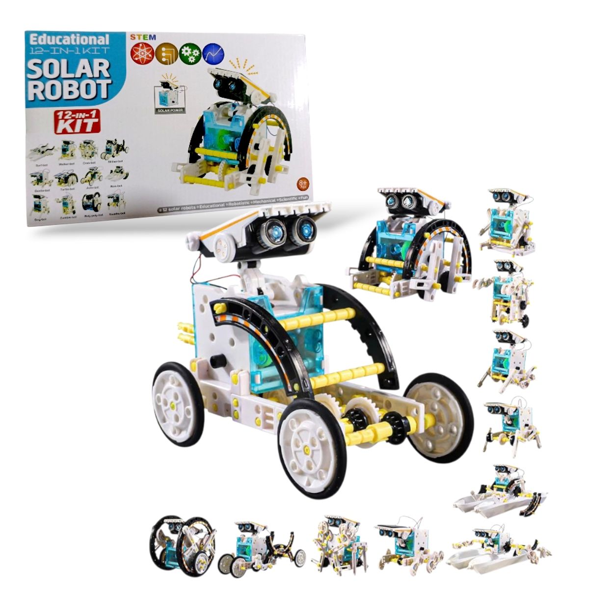 GENERICO - Robot solar armable 12 en 1 Steam 190 pcs