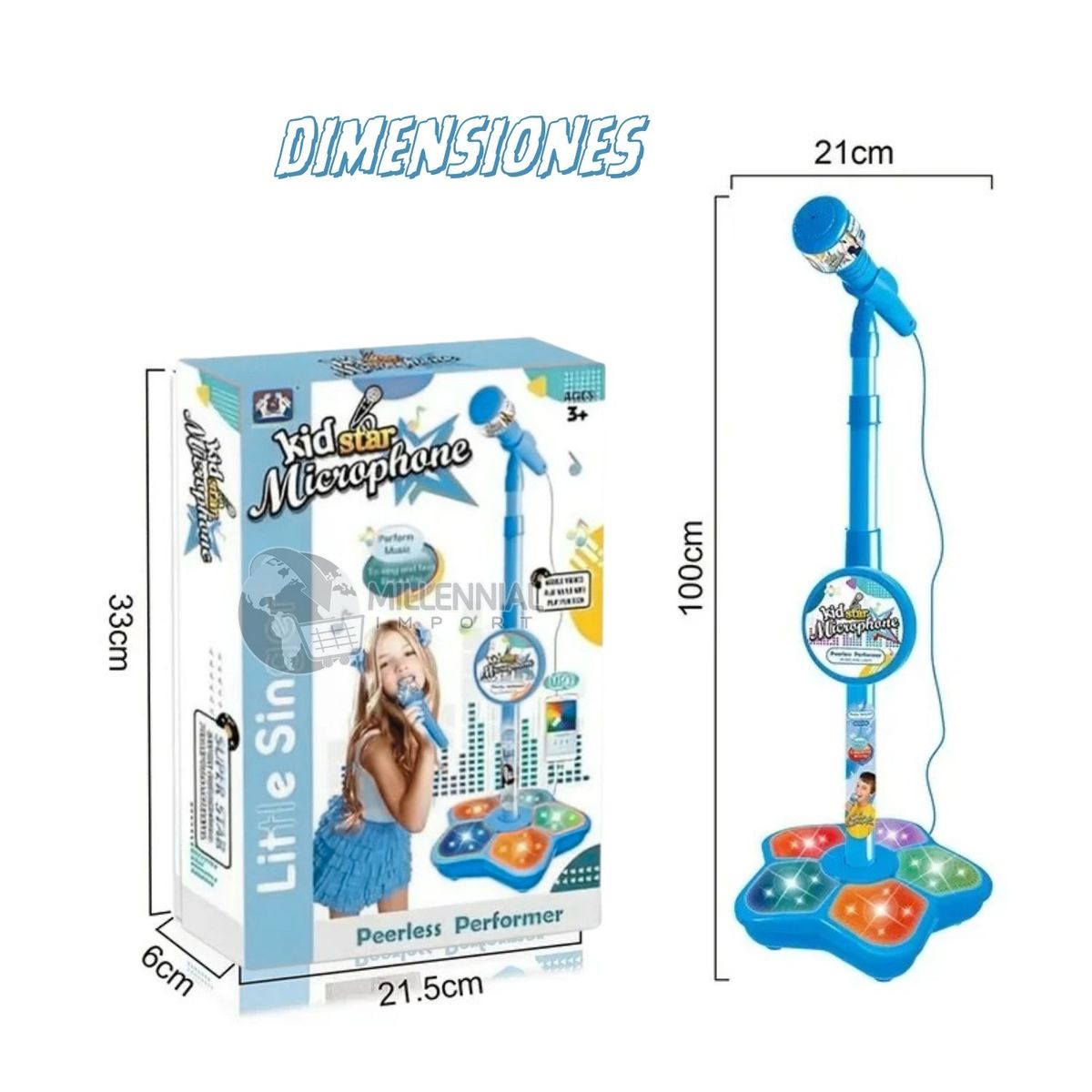 GENERICO - Karaoke para Niños con Luces y Micrófono Desmontable