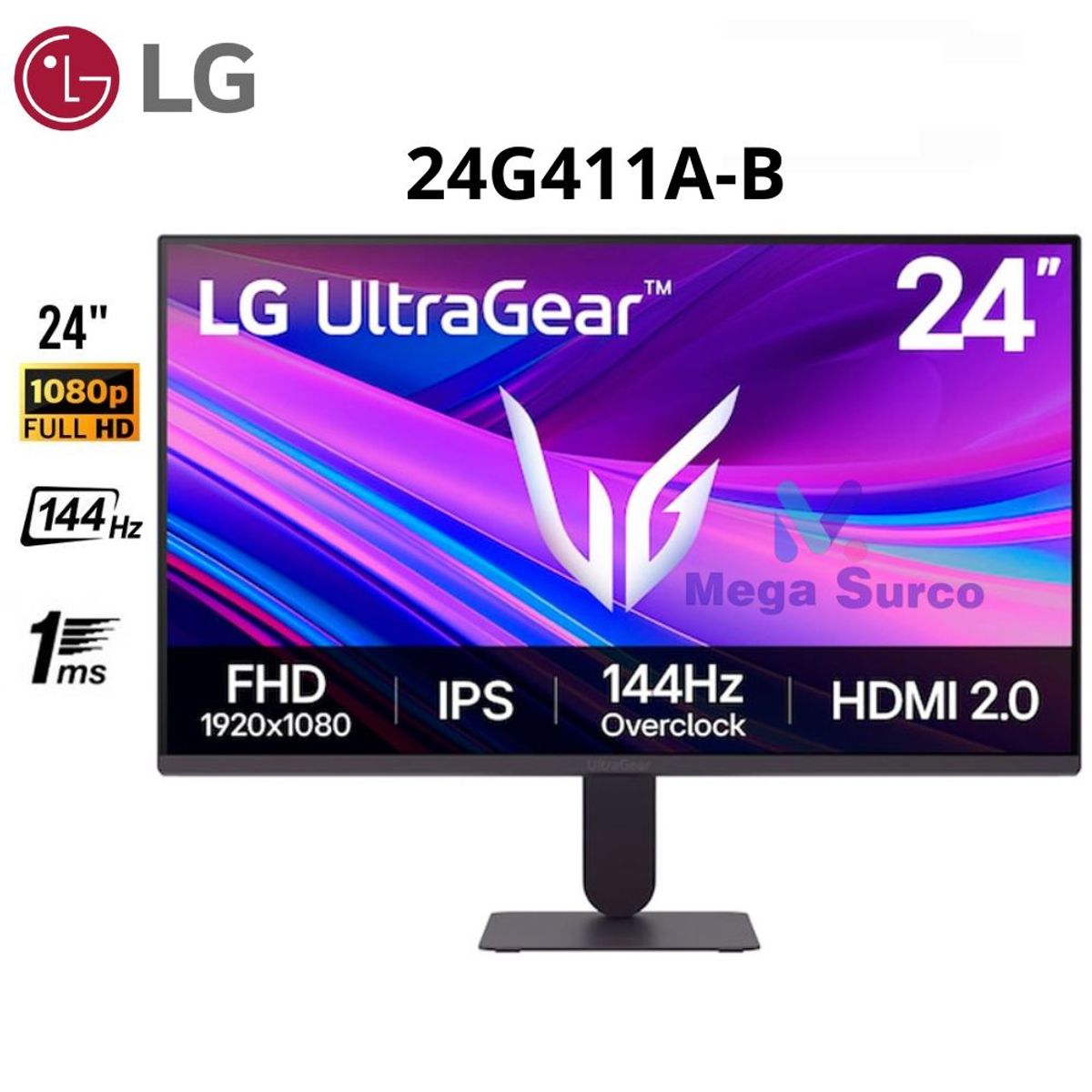 LG - MONITOR LG GAMING 24 24G411A-B FHD IPS 144HZ 1MS HDMI DP