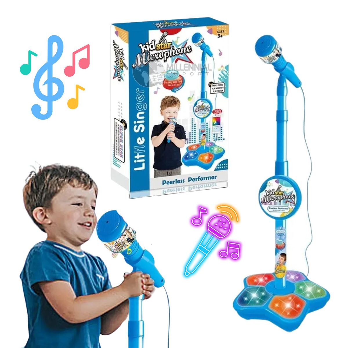 GENERICO - Karaoke Infantil con Luces y Micrófono Desmontable para Niños