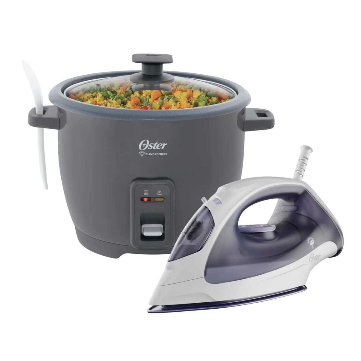 OSTER - COMBO OSTER Olla Arrocera 1.8 Lts + Plancha de Vapor