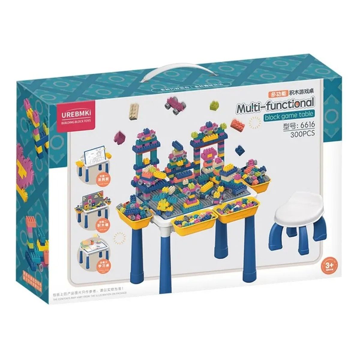 GENERICO - MESA LEGO 300 PIEZAS CON BANQUITO