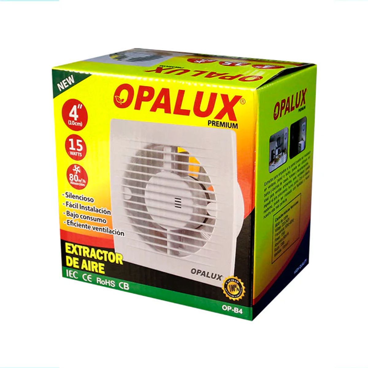 OPALUX - EXTRACTOR DE AIRE 4 pulgadas 15W OPALUX 220-240V