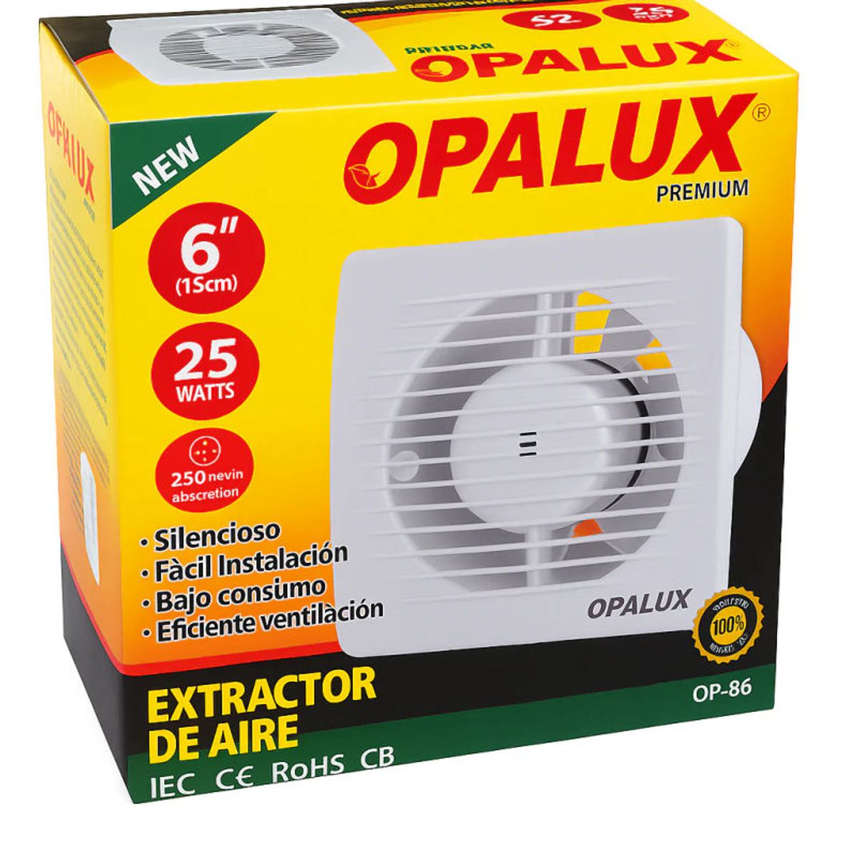 OPALUX - Extractor de Aire de 6 pulg 25w Opalux OP-N6