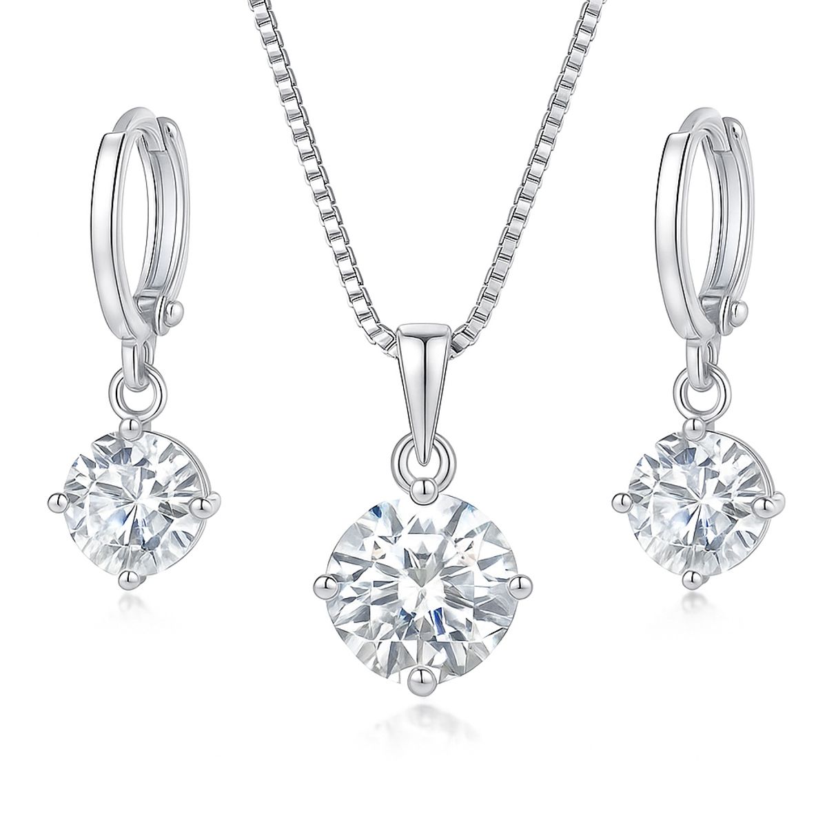 GENERICO - Set Aretes Y Collar Punto de Luz Mujer