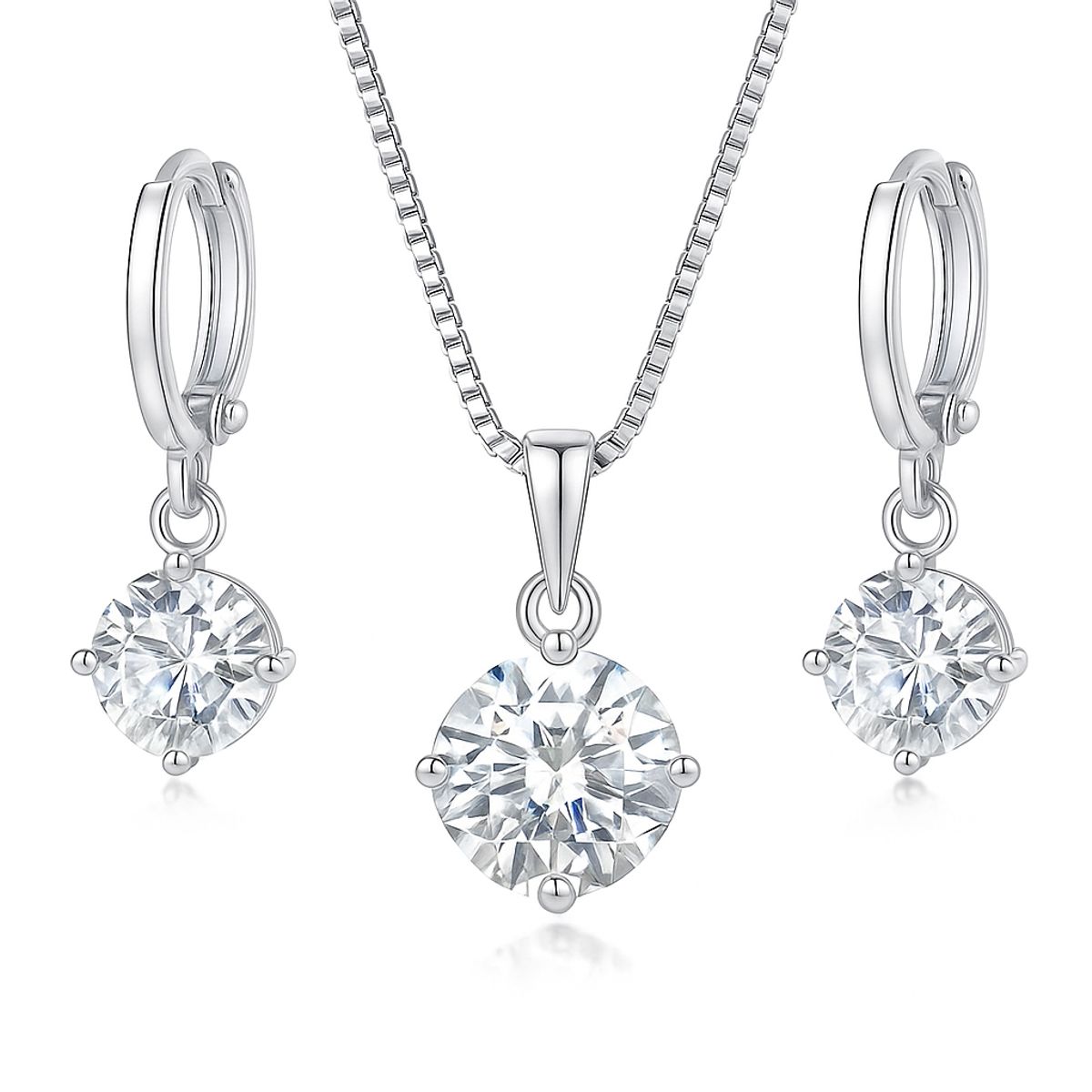 GENERICO - Set Aretes Y Collar Punto de Luz Mujer