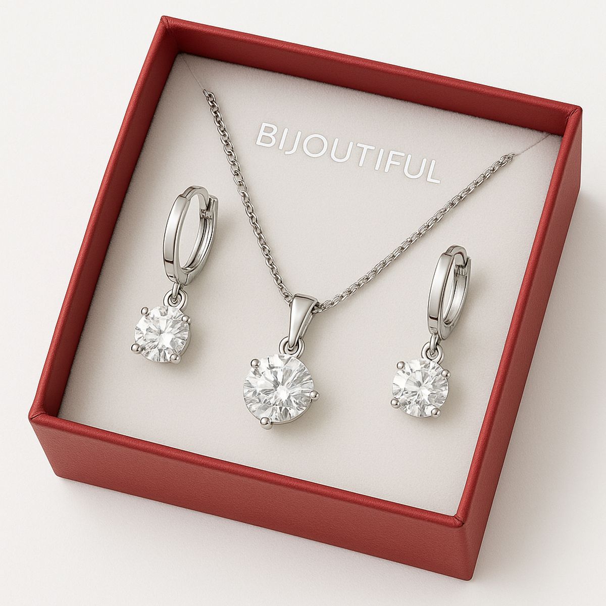 GENERICO - Set Aretes Y Collar Punto de Luz Mujer