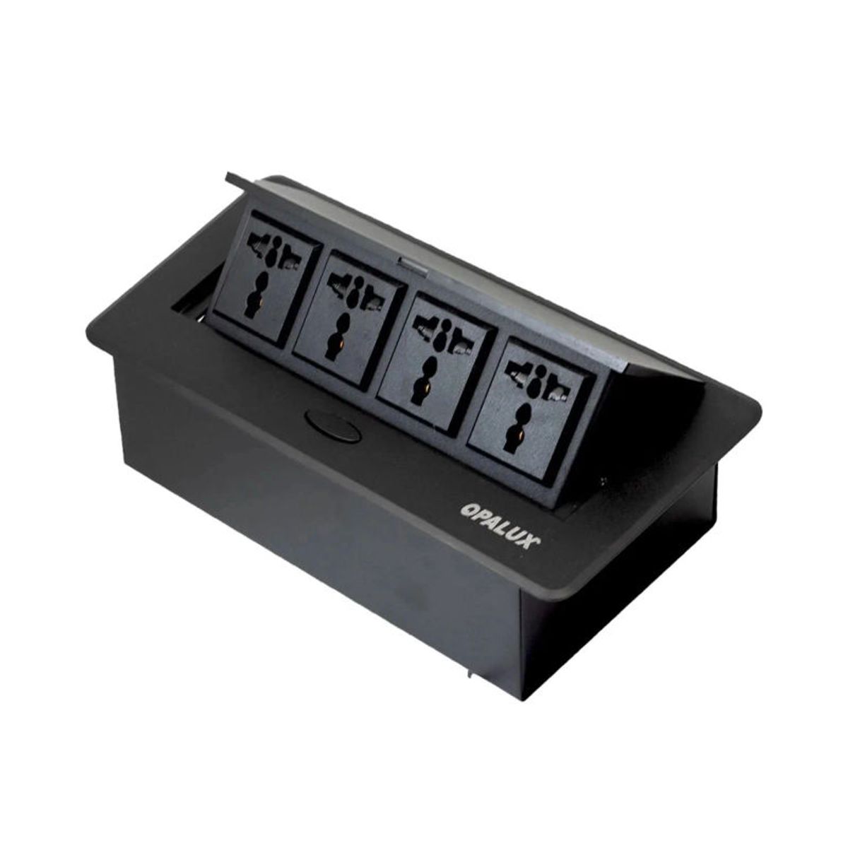 OPALUX - Tomacorriente para Mueble 4 Tomas Negro OPALUX OP-UTS4BK