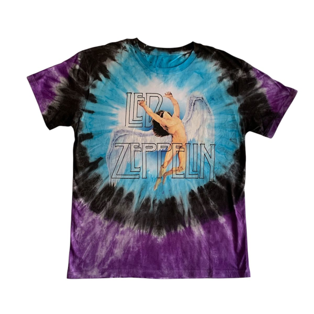 GENERICO - Polo Oversize Ledzeppelin Tie Dye Talla M  Moda Rock Vintage y Streetwear