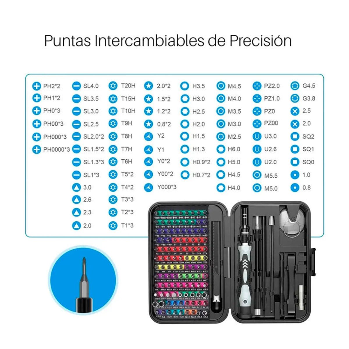 MIYAKO - Juego de destornillador de Precisión MIYAKO 132 en 1 TK-132N1
