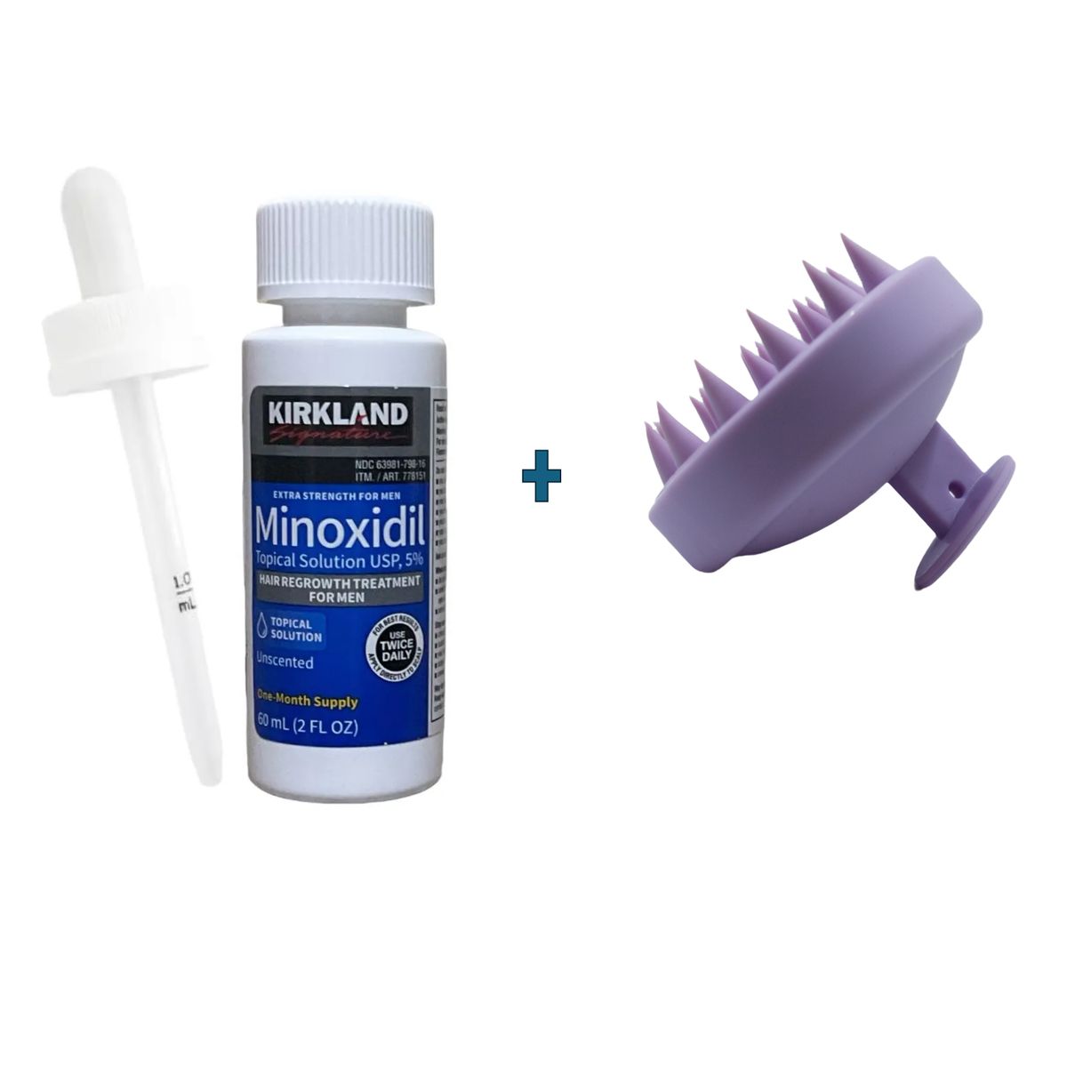 KIRKLAND SIGNATURE - Minoxidil Kirkland 5% Incluye Cepillo Crecimiento de Cabello