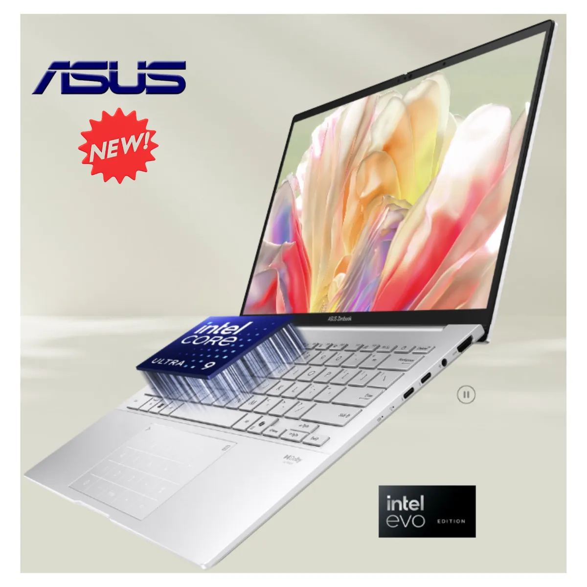 ASUS - Laptop ASUS Zenbook 14 OLED Ultra 9  Laptop Premium 3K Touch + 16GB RAM + 1TB SSD con AI