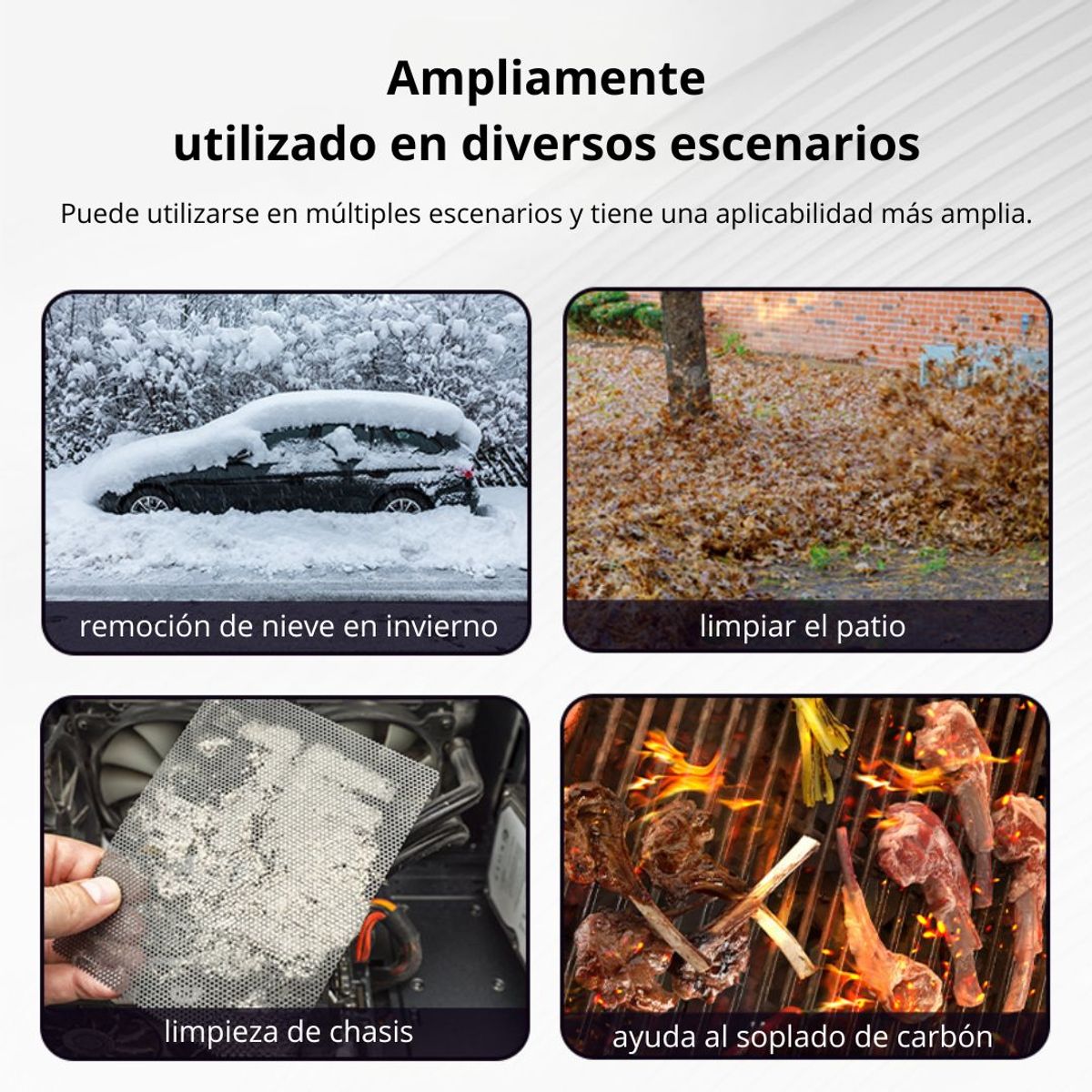 SEISA - Soplador de Aire Inalámbrico 120W SEISA para Auto y Hogar, Recargable con 3 Velocidades Carga Tipo C