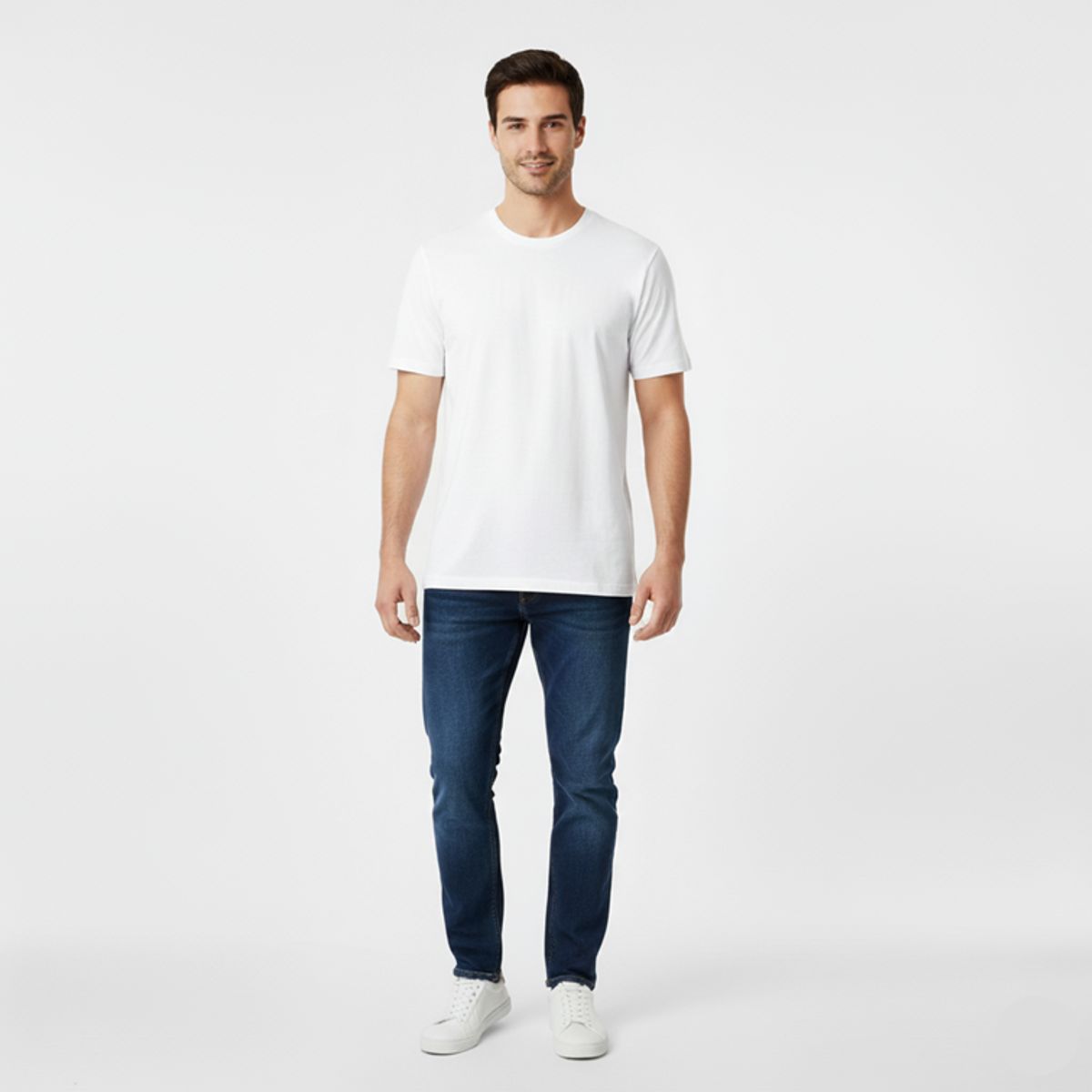 MANYA - Polo Básico de Algodón - Blanco