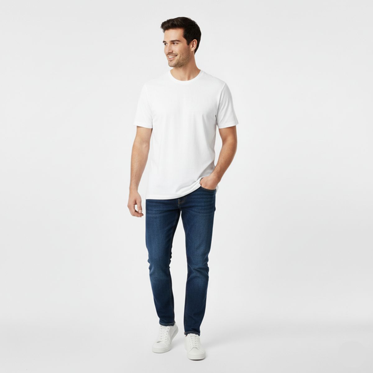 MANYA - Polo Básico de Algodón - Blanco