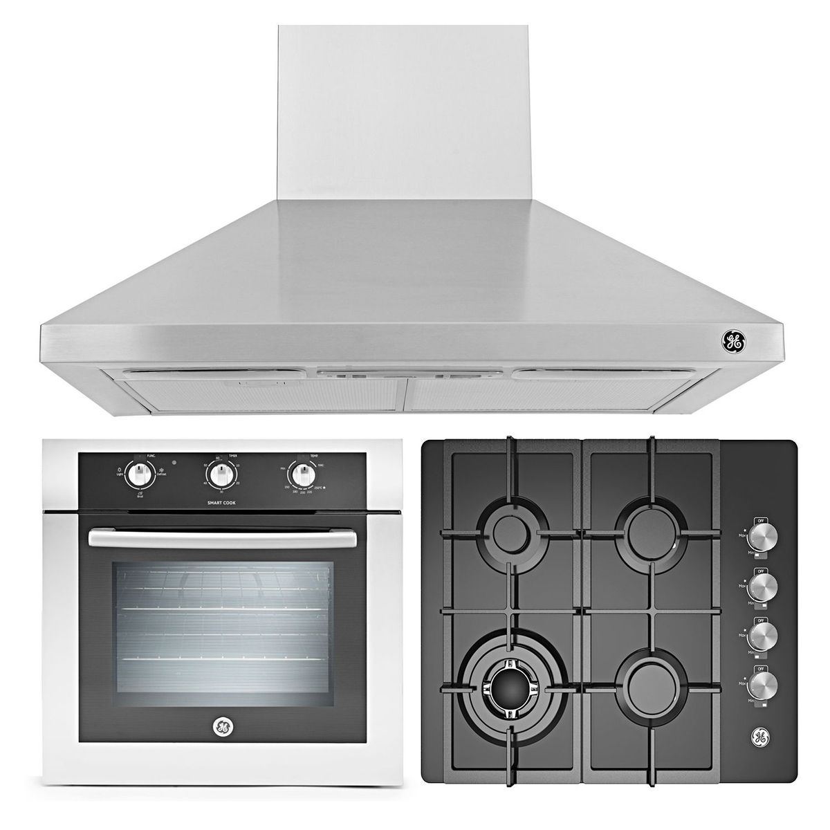 GENERAL ELECTRIC - Cocina Empotrable 4 hornillas + Horno Eléctrico + Campana