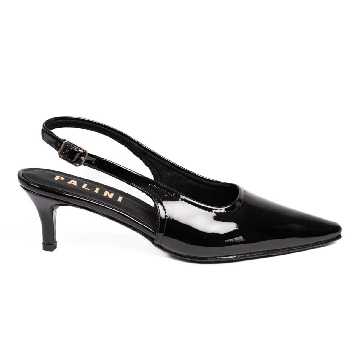 PALINI SHOES - taco 5 de vestir en punta color negro