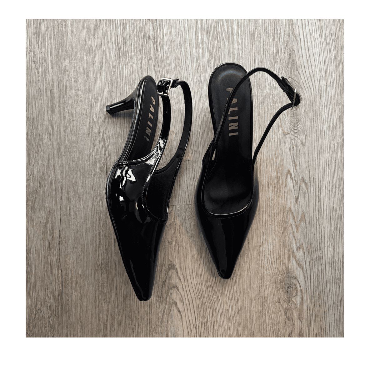 PALINI SHOES - taco 5 de vestir en punta color negro