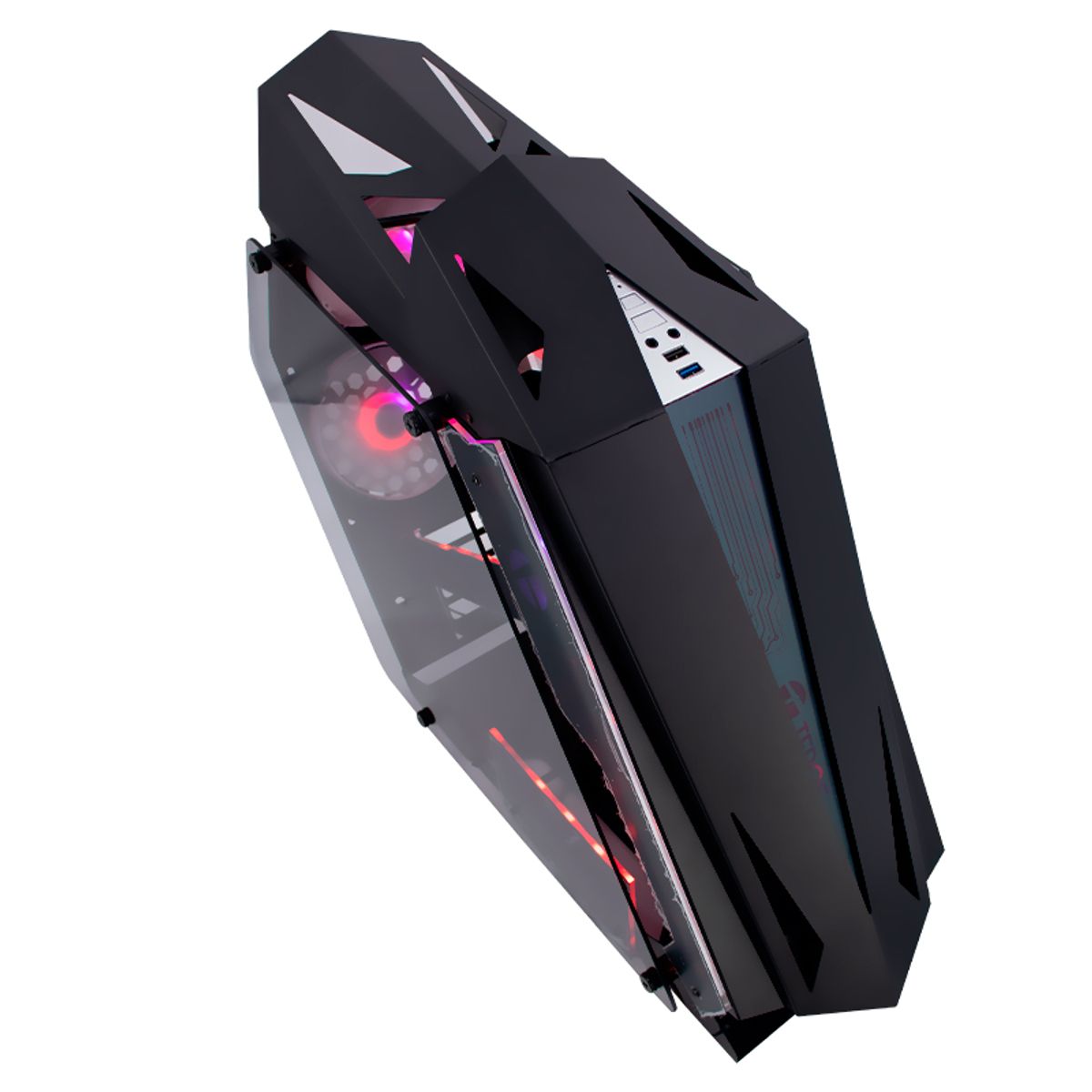 TEROS - CASE GAMER TEROS TE-1314G, MID TOWER, USB 3.0 / USB 2.0, AUDIO, VENTILADOR ARGB, NEGRO