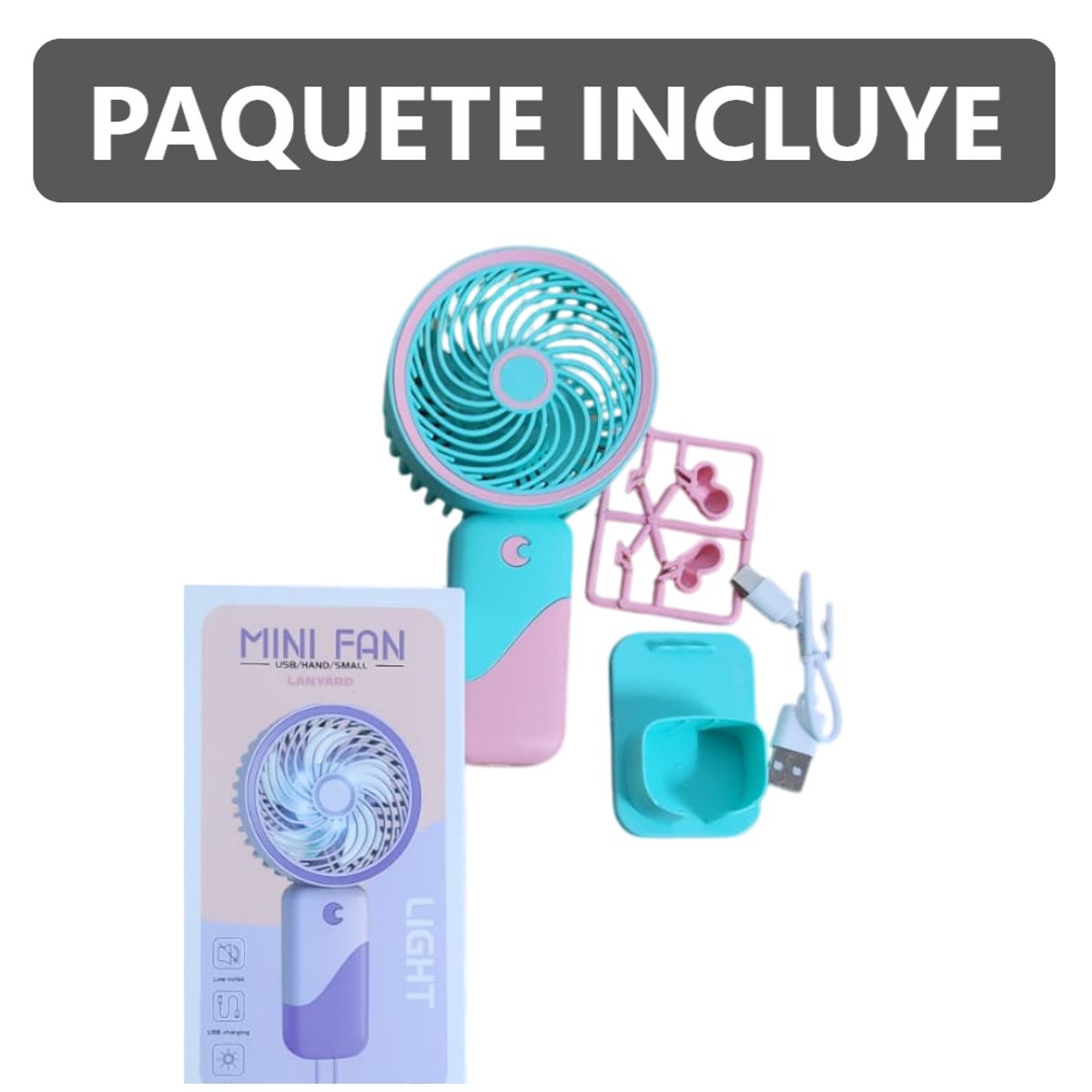 GENERICO - Potente Ventilador portátil 3 velocidades mini - Verde