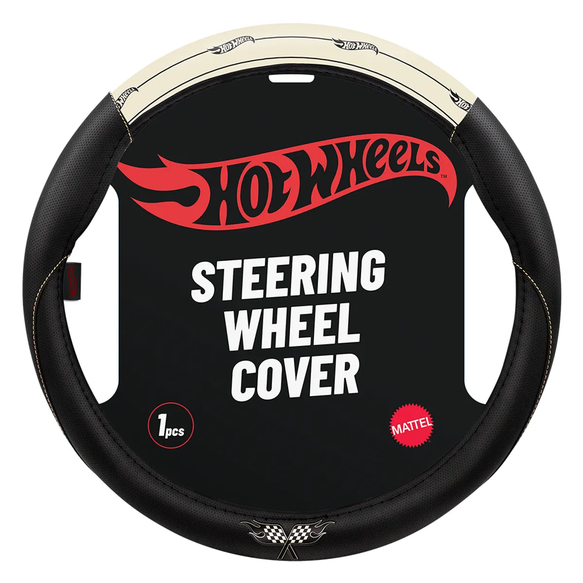 HOT WHEELS - Cubre Volante Universal Hot Wheels 04 Negro Blanco Original