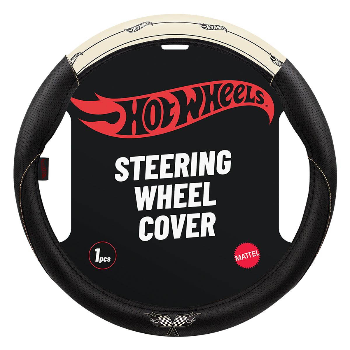 HOT WHEELS - Cubre Volante Universal Hot Wheels 04 Negro Blanco Original