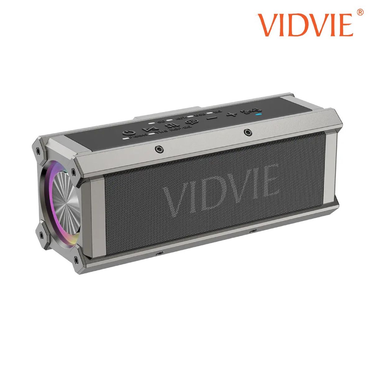VIDVIE - Parlante Inalámbrico 80W Con Luces RGB Resistente Al Agua y Polvo Vidvie XL-SP909