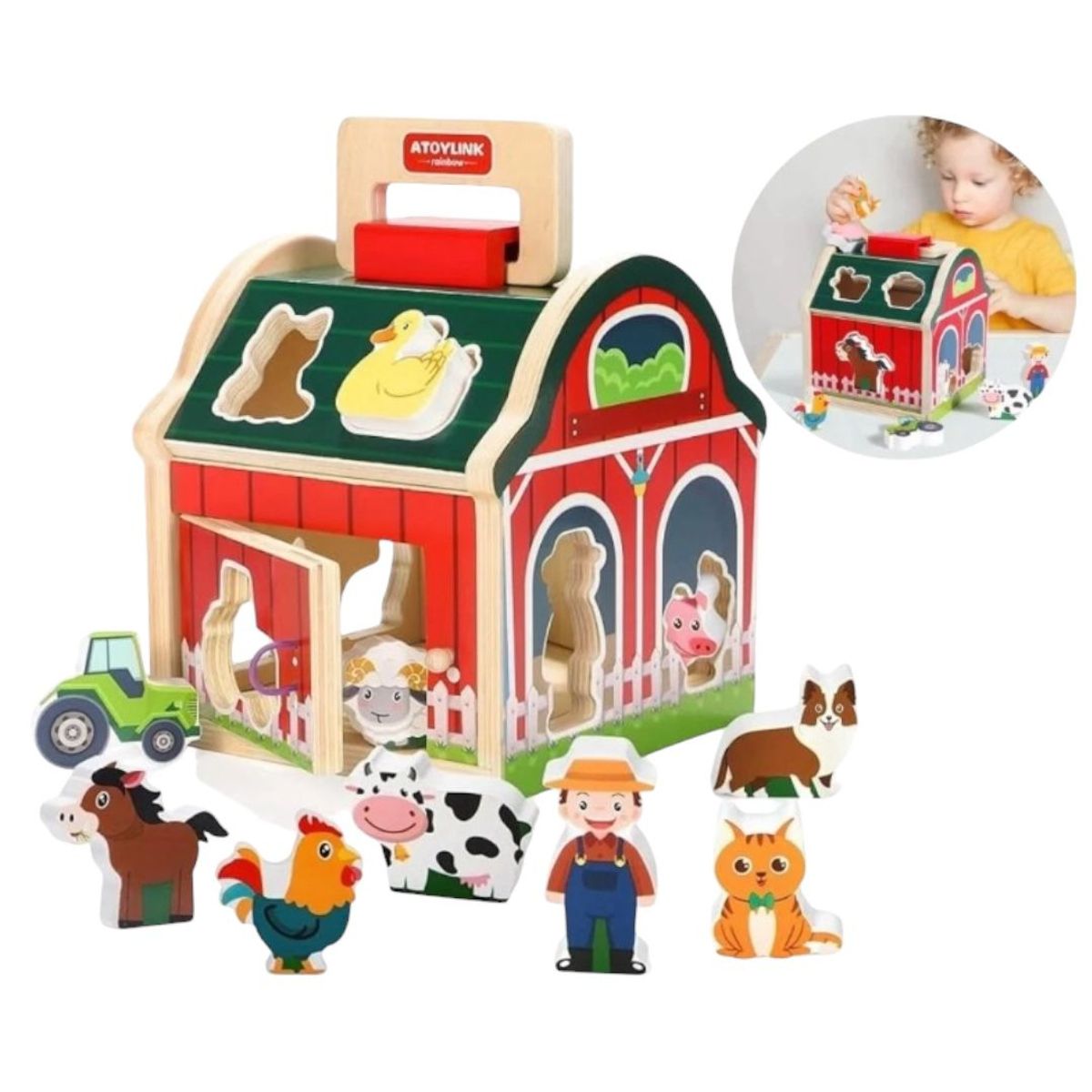GENERICO - CASITA DIDÁCTICA GRANJA ENCAJE DE MADERA