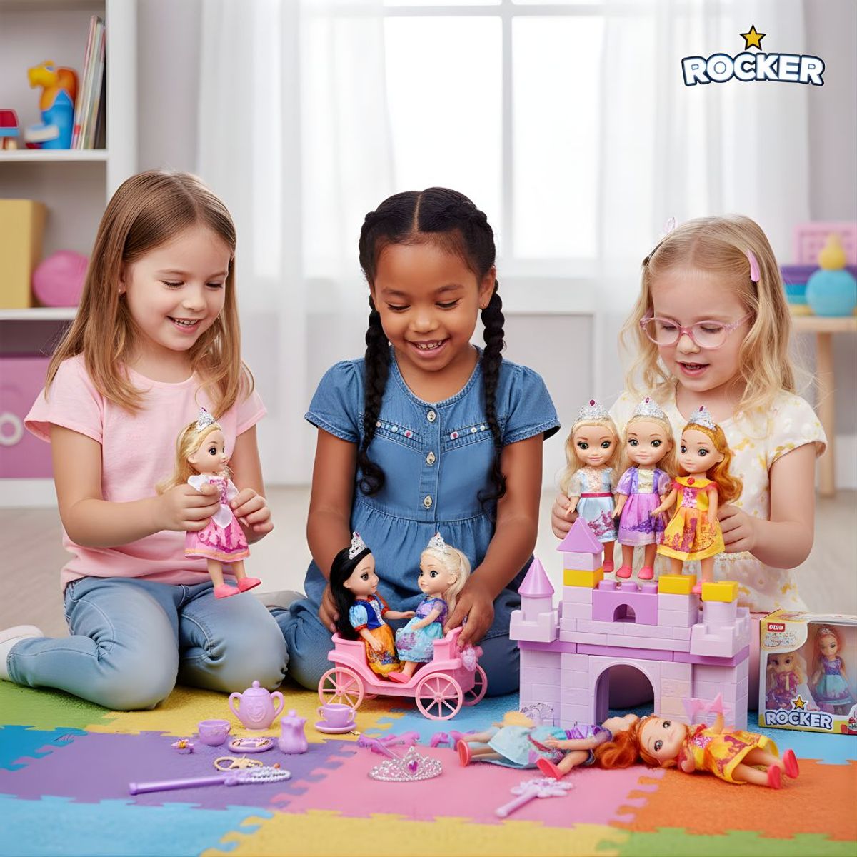 GENERICO - BOX DE 6  MUÑECAS PRINCESAS MUSICAL