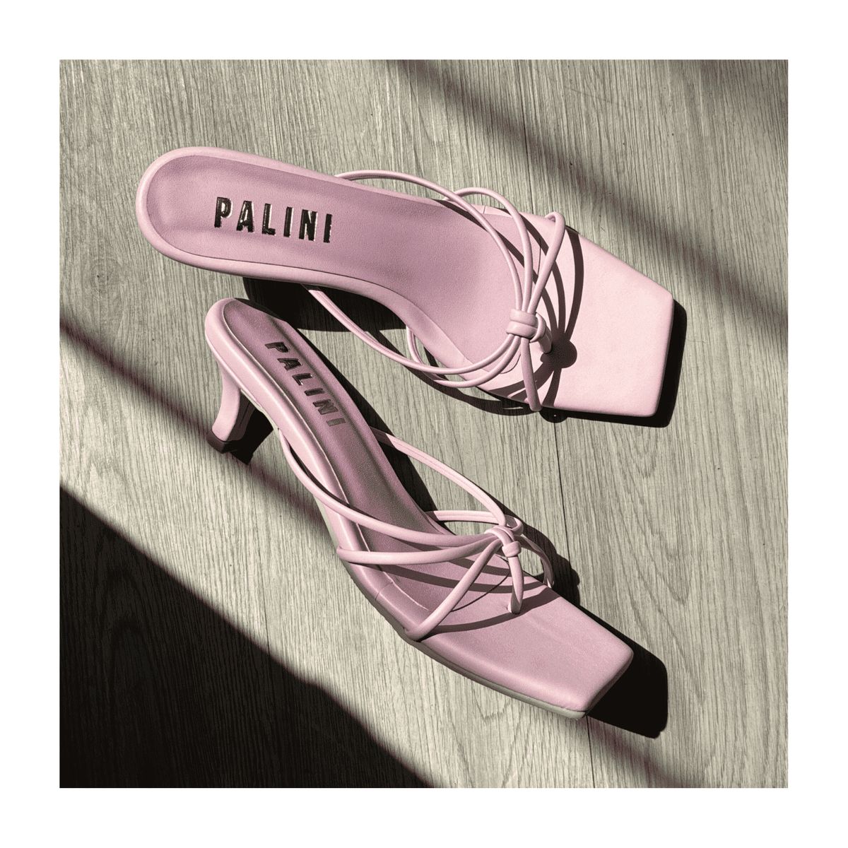 PALINI SHOES - taco 5 de vestir en punta cuadrada color rosa