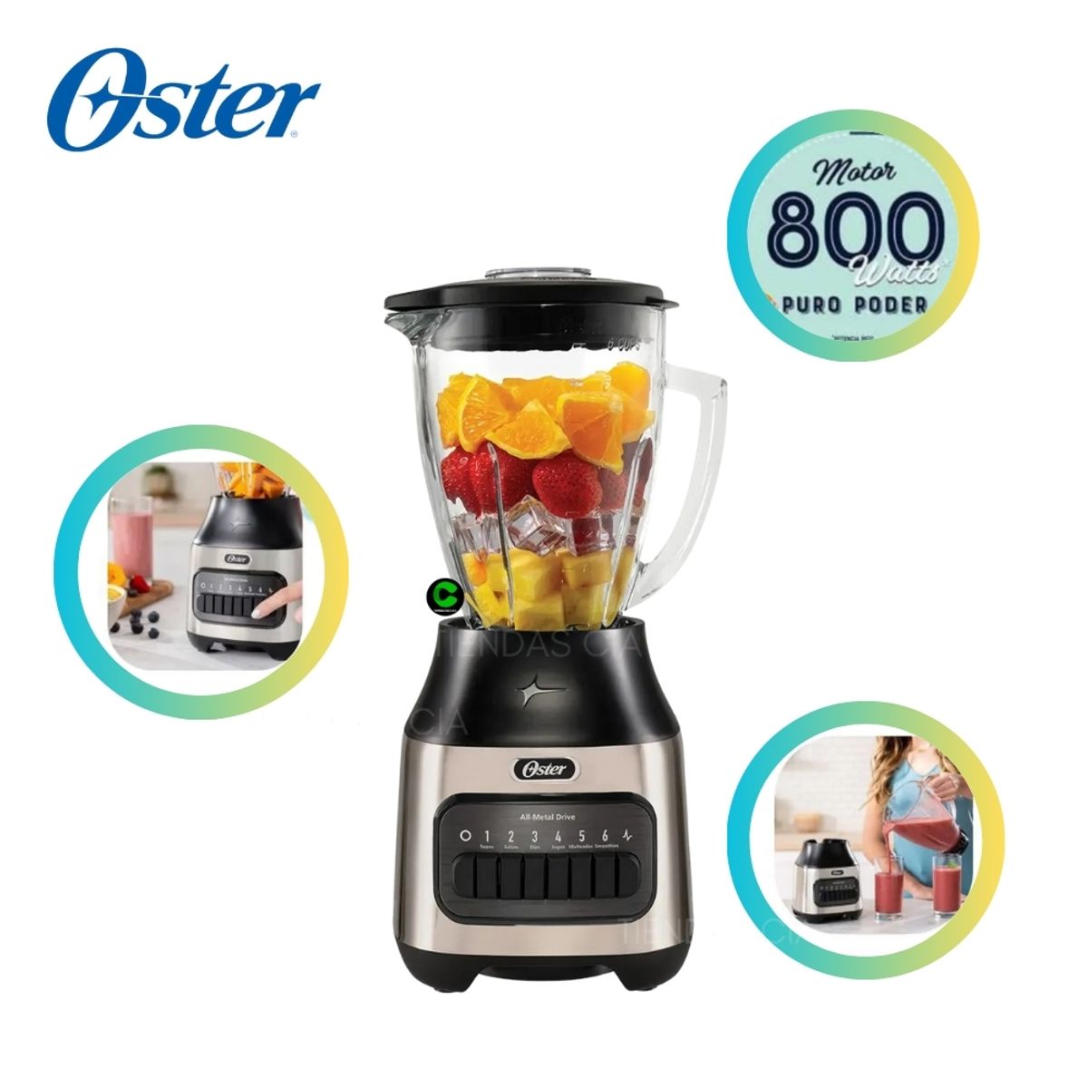 OSTER - Licuadora Oster® 6 velocidades  BLSTPEG-NPB    más pulso