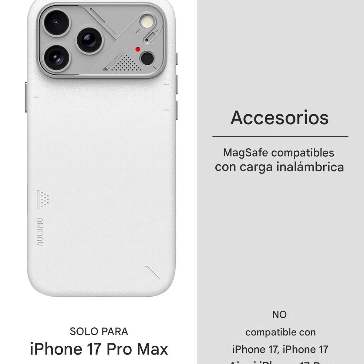AULUMU - Case Cuero iPhone 17 Pro Max Aulumu Con MagSafe + Control de Cámara Negro