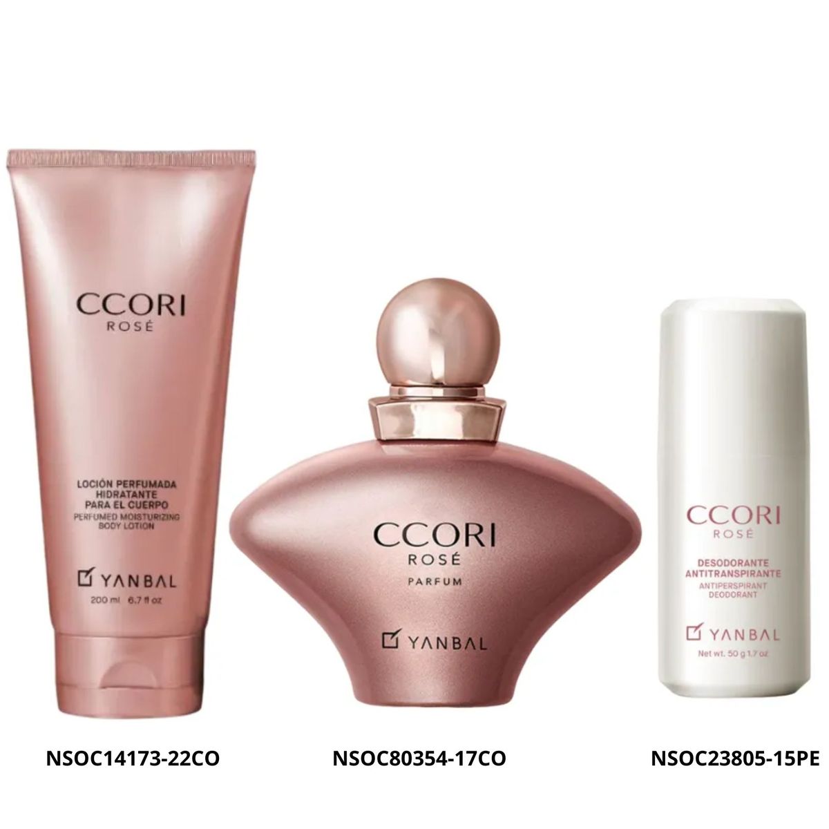 YANBAL - Set Ccori Rose Eau de Parfum Loción Corporal y Deo