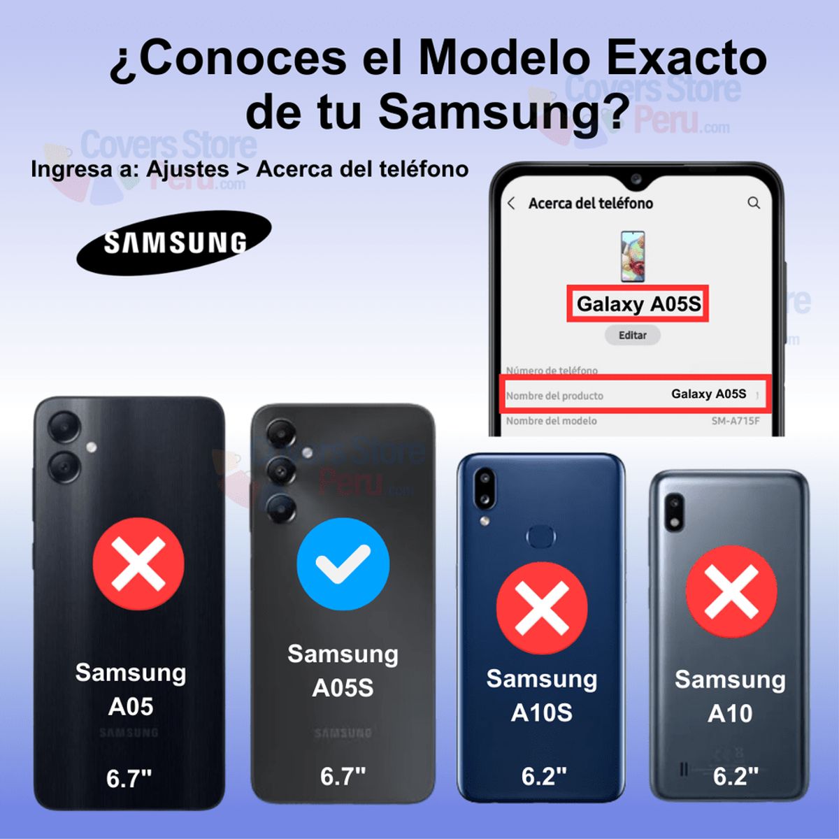 GENERICO - Funda para Samsung A05S Holder Parante + Anillo Azul