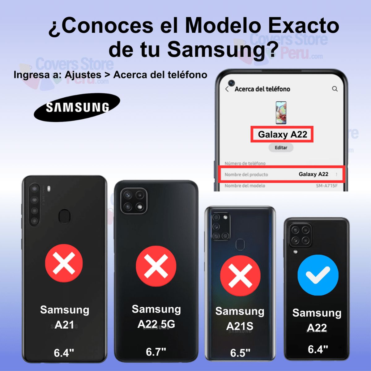 GENERICO - Funda para Samsung A22 4G Holder Parante + Anillo Azul