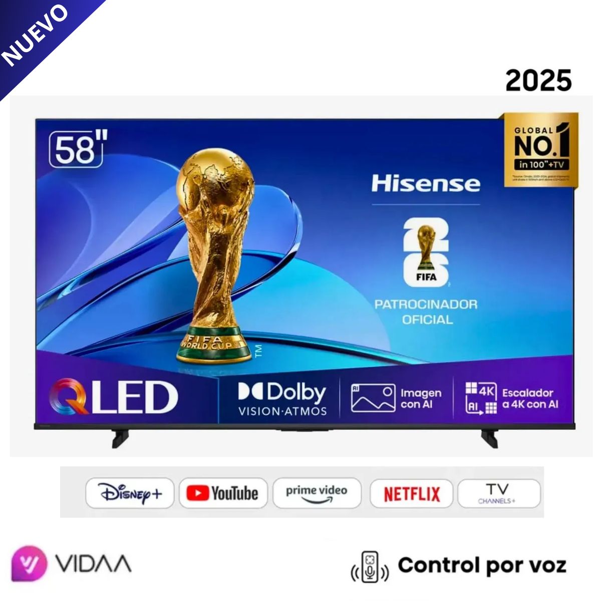 HISENSE - Televisor Hisense 58 QLED UHD 4K 58Q6QV 2025