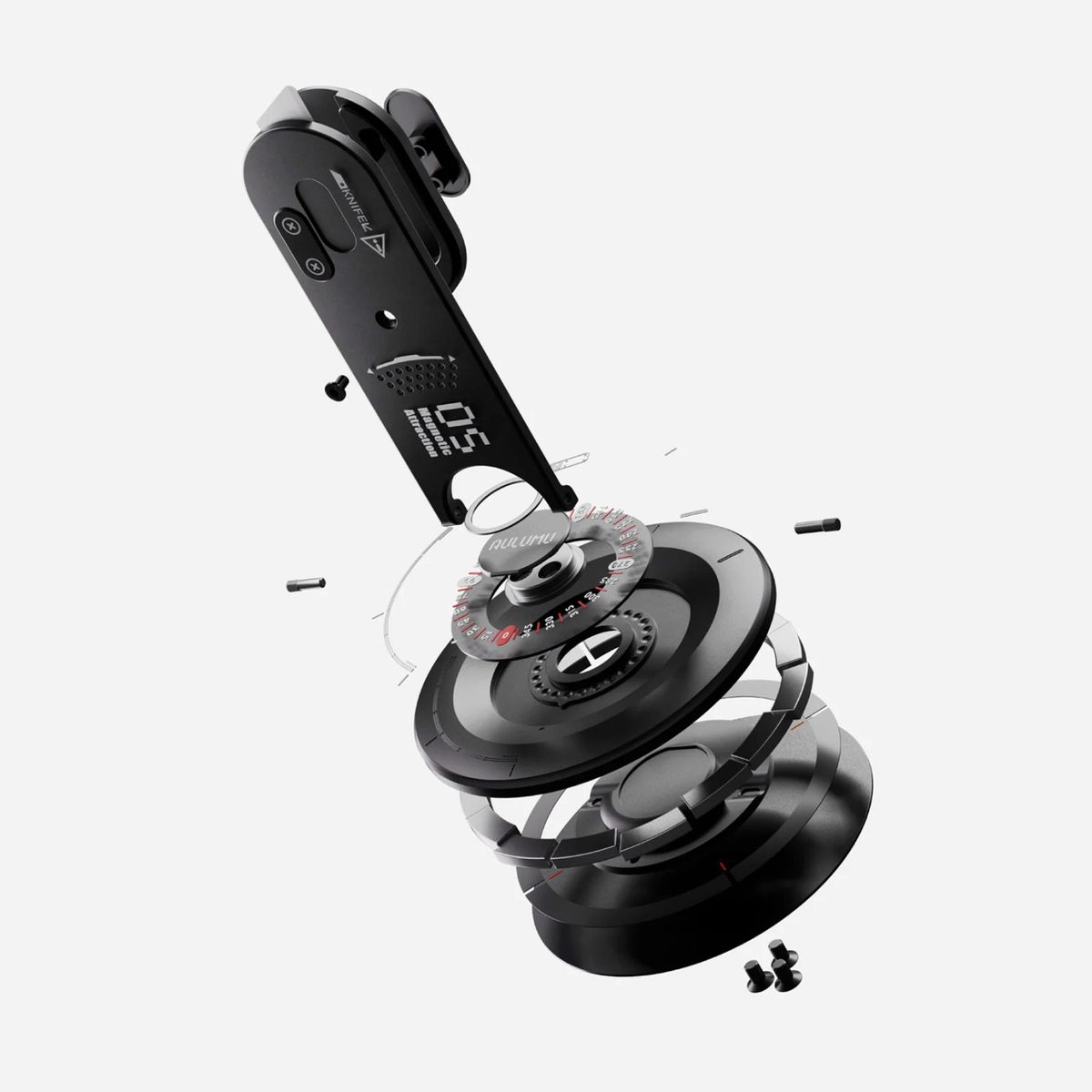 AULUMU - Parante G05 Magsafe Rotación 360° Aluminio Ultra Delgado Con Abridor Caja Color Negro