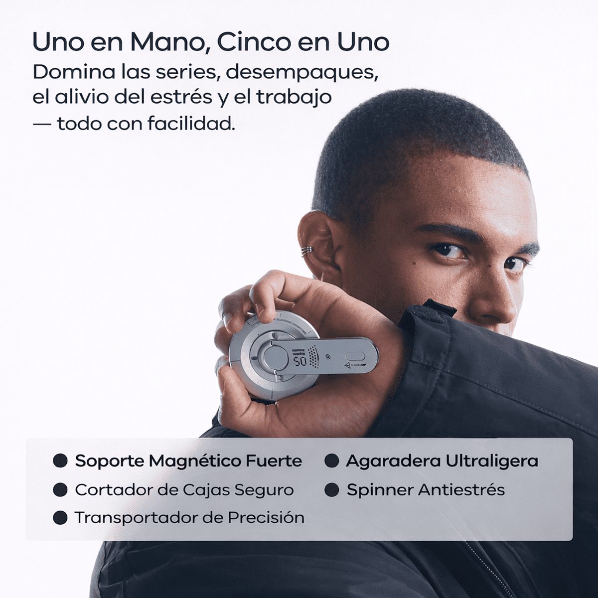 AULUMU - Parante G05 Magsafe Rotación 360° Aluminio Ultra Delgado Con Abridor Caja Color Gris