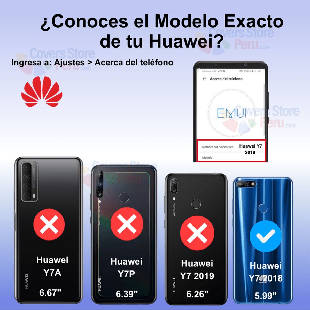 GENERICO - Funda para Huawei Y7 2018 Holder Parante + Anillo Azul