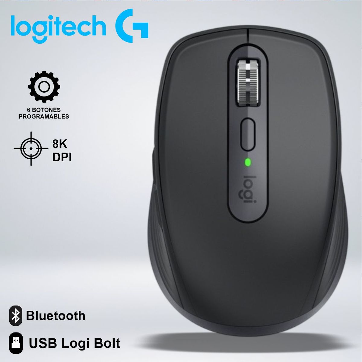 LOGITECH - MOUSE LOGITECH MX ANYWHERE 3S BLUETOOTH WIRELESS 8K DPI USB-C CARGA RAPIDA